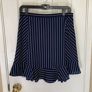 J. Crew Women’s Swing Navy and White Pinstripe Skirt Size 6
